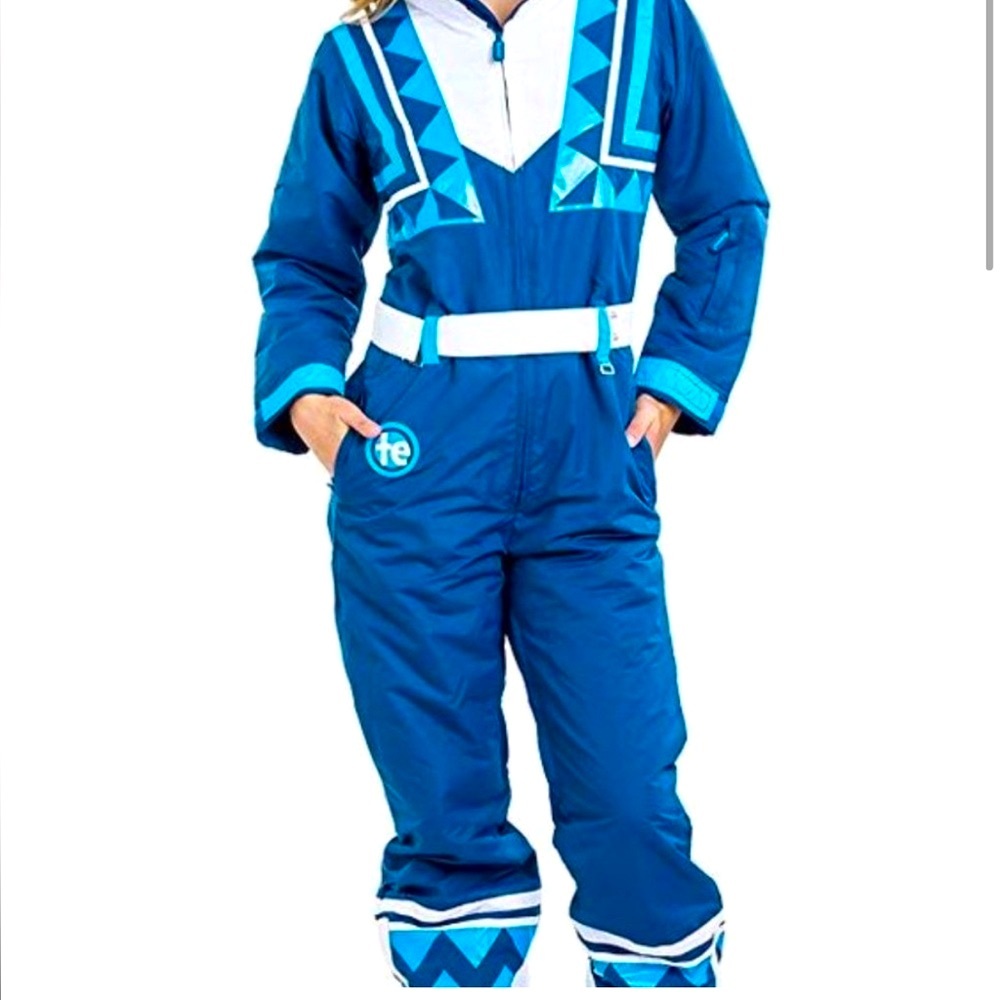Tipsy Elves Women’s Navy Triangle Vintage Retro Snowsuit - Picture 4 of 11